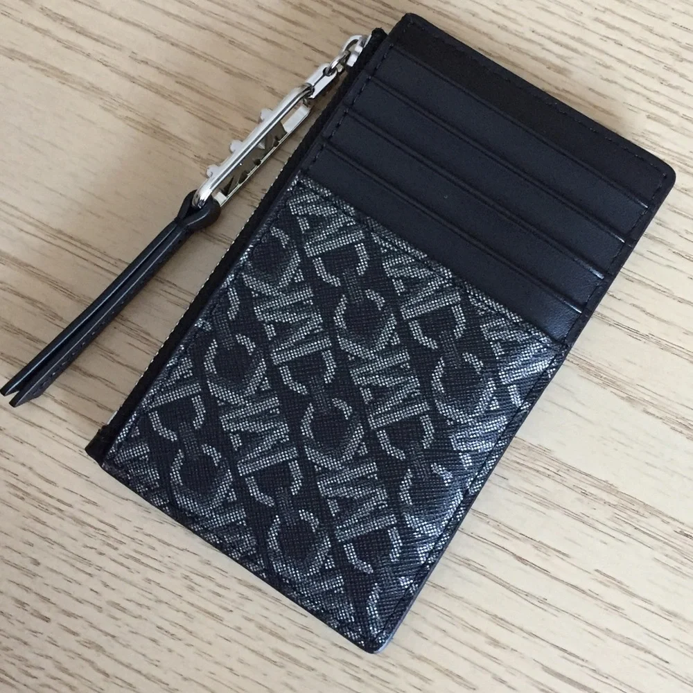 Michael Kors Empire Black Silver Card Case